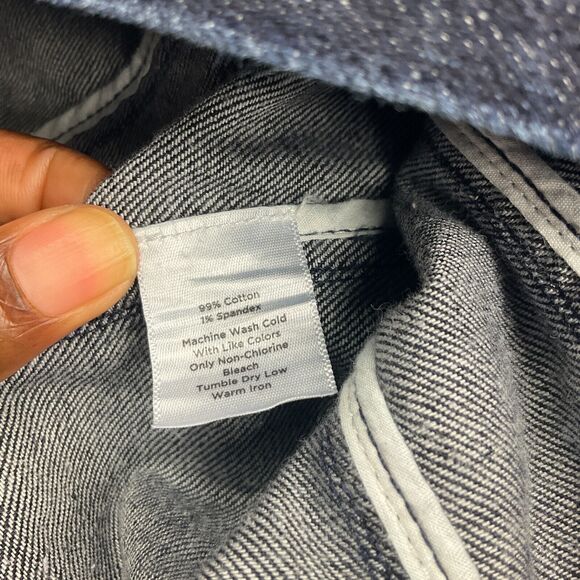 Talbots Dark Wash Denim Jean Jacket 4P Classic Cropped Fitted Preppy Minimalist - Picture 10 of 12